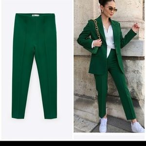Zara hunter green blogger pants